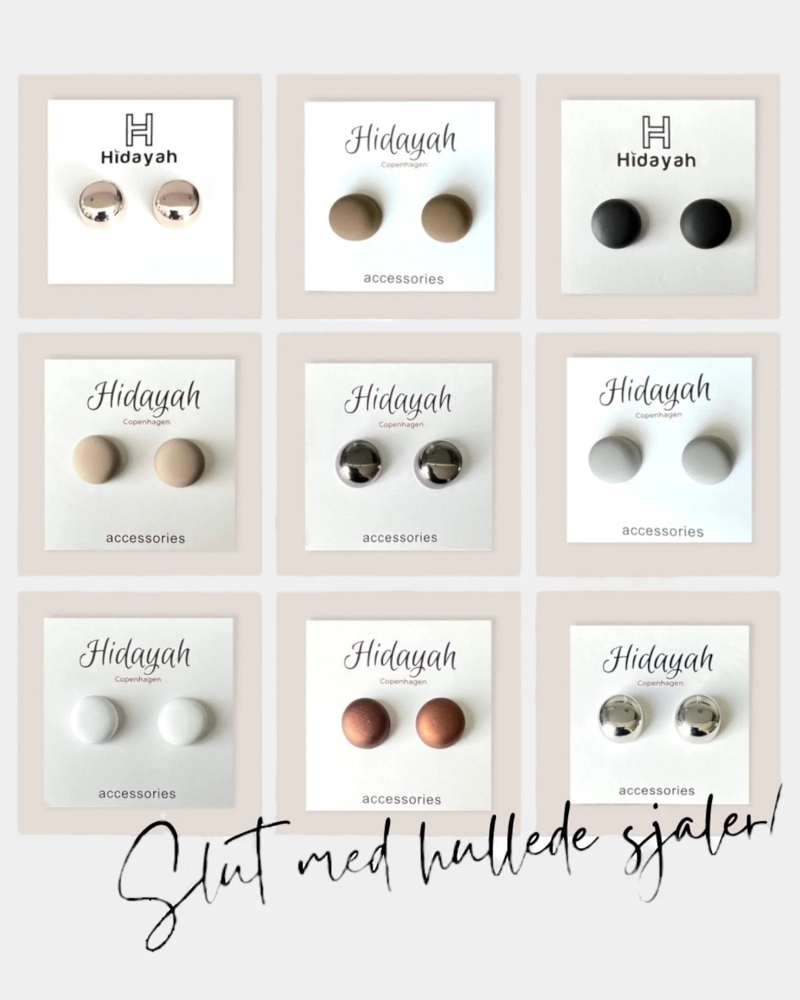 Hijab-magneter 2sæt “Stærke” (Rosegold) - Image 3
