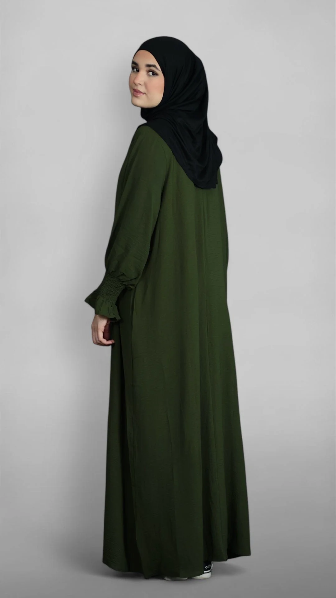 Nora Crinkle Abaya (Army) - Image 3