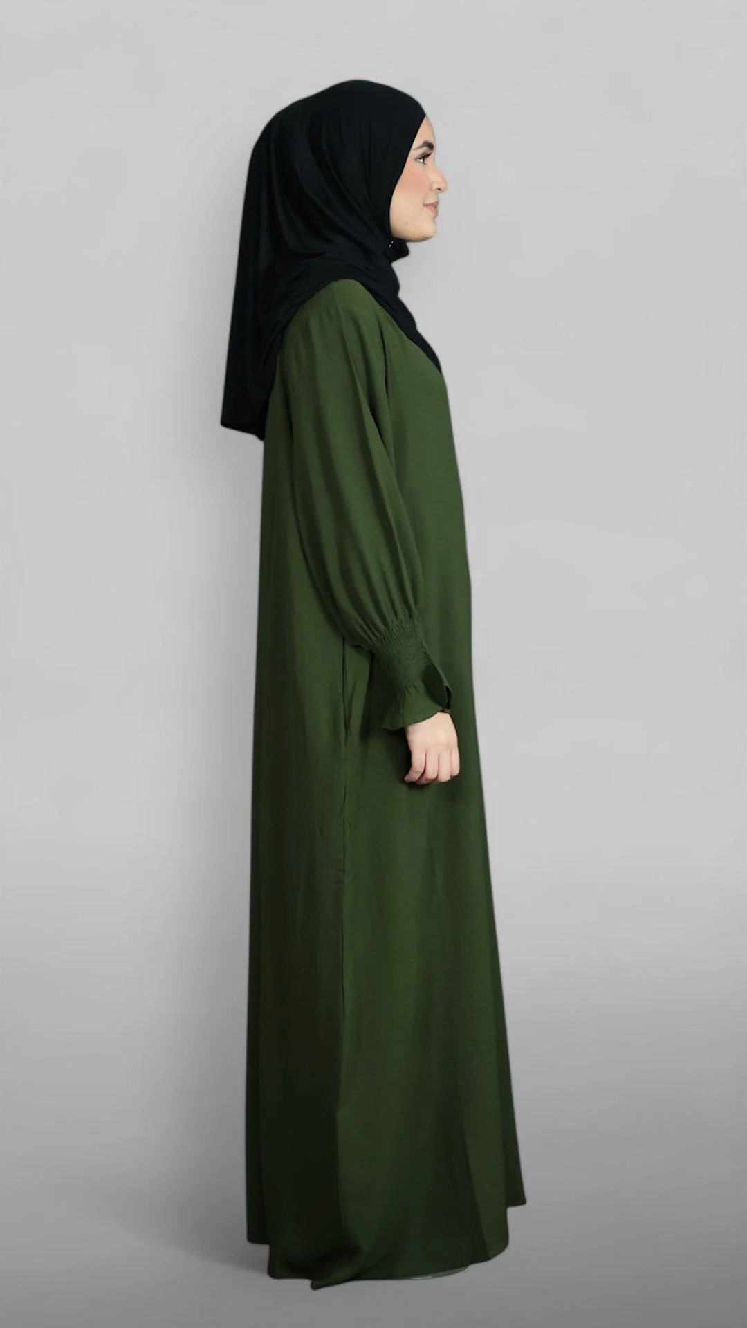 Nora Crinkle Abaya (Army) - Image 4