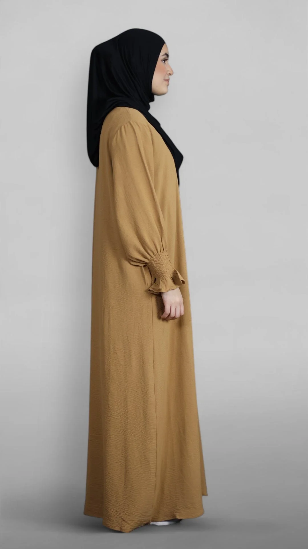 Nora Crinkle Abaya (Caramel) - Image 3