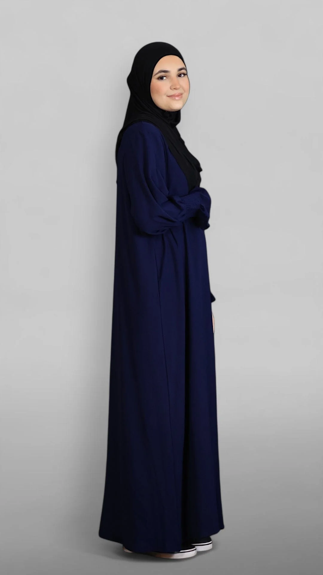 Nora Crinkle Abaya (Navy) - Image 3