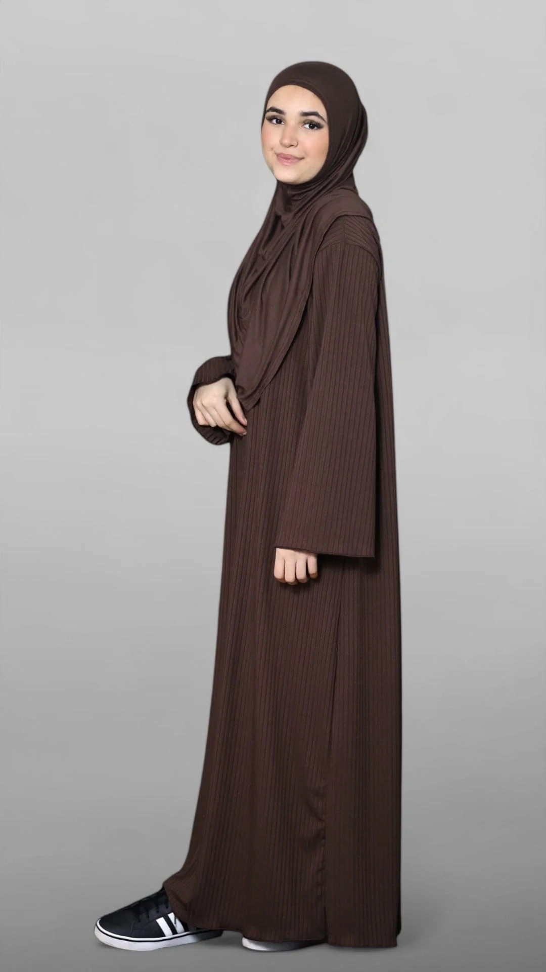 Unika Ripped Abaya (Chocolate) - Image 3